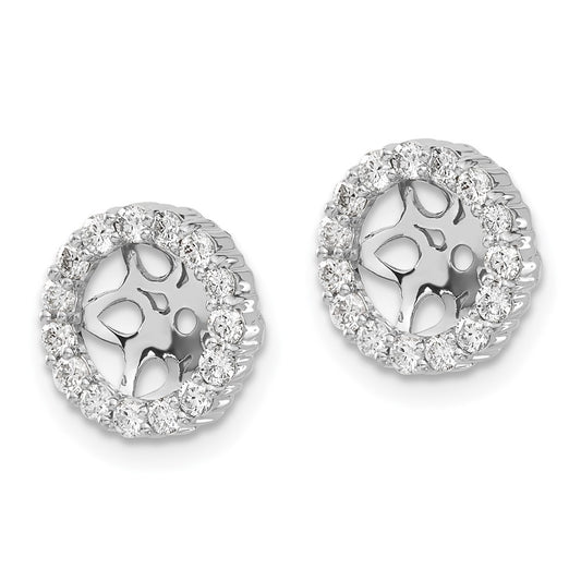 14k White Gold 1/2 carat Lab Grown Diamond VS/SI+ G+ with 6.5 mm Opening Complete Earring Jackets