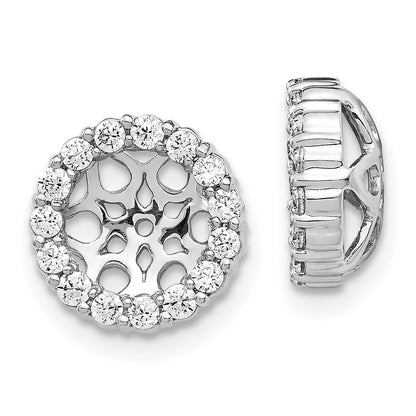 14k White Gold 1/2 carat Lab Grown Diamond VS/SI+ G+ with 6.5 mm Opening Complete Earring Jackets