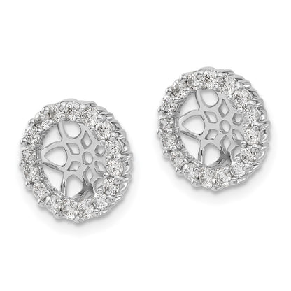 14k White Gold 3/4 carat Lab Grown Diamond VS/SI+ G+ with 7.5 mm Opening Complete Earring Jackets