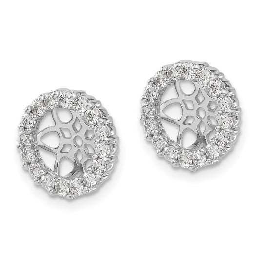 14k White Gold 3/4 carat Lab Grown Diamond VS/SI+ G+ with 7.5 mm Opening Complete Earring Jackets
