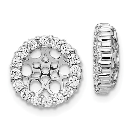 14k White Gold 3/4 carat Lab Grown Diamond VS/SI+ G+ with 7.5 mm Opening Complete Earring Jackets