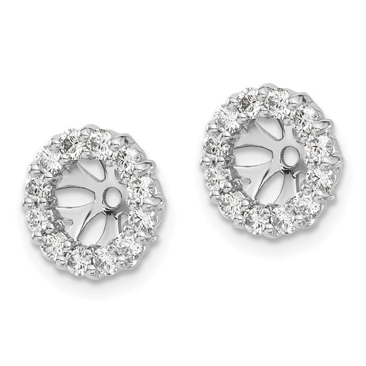 14k White Gold 3/4 carat Lab Grown Diamond VS/SI+ G+ for 5.25 mm Complete Earring Jackets