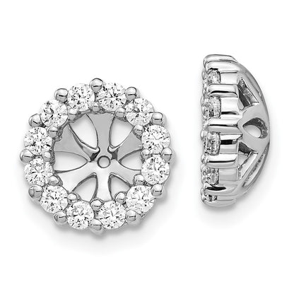 14k White Gold 3/4 carat Lab Grown Diamond VS/SI+ G+ for 5.25 mm Complete Earring Jackets