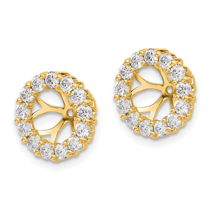 10k 1 carat Diamond 6.50mm Opening Round Earring Jackets