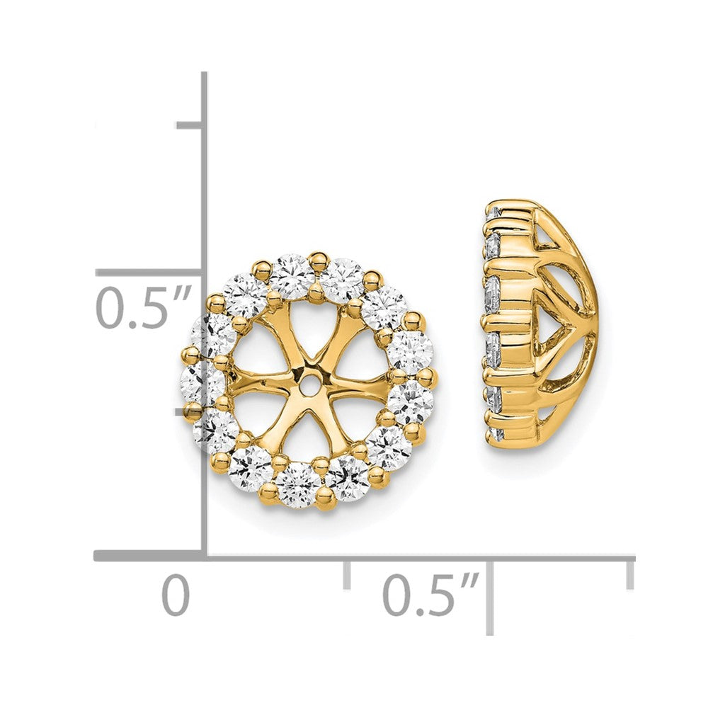 10k 1 carat Diamond 6.50mm Opening Round Earring Jackets