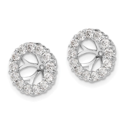 14k White Gold 1 carat Lab Grown Diamond VS/SI+ G+ for 6.5 mm Complete Earring Jackets