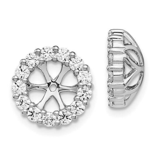 14k White Gold 1 carat Lab Grown Diamond VS/SI+ G+ for 6.5 mm Earring Jacket