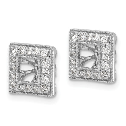 14k White Gold 1/3 carat Lab Grown Diamond VS/SI+ G+ with 4 mm Earring Jacket