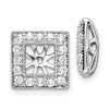 14k White Gold 1/2 carat Lab Grown Diamond VS/SI+ G+ with 4.75 mm Earring Jacket