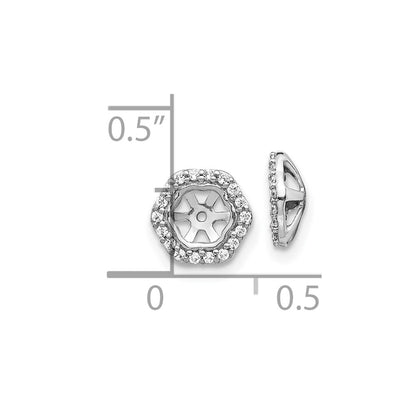 10k White Gold 1/6 carat Diamond 3.75mm Opening Hexagon Earring Jackets