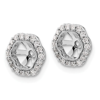 10k White Gold 1/4 carat Diamond 5.00mm Opening Hexagon Earring Jackets
