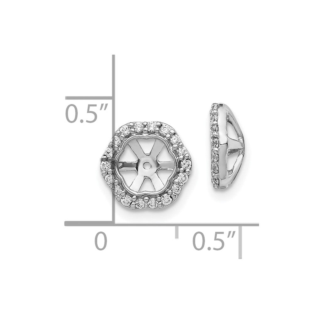 10k White Gold 1/4 carat Diamond 5.00mm Opening Hexagon Earring Jackets