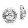 10k White Gold 1/4 carat Diamond 5.00mm Opening Hexagon Earring Jackets