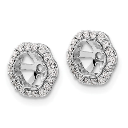 14k White Gold 1/4 carat Lab Grown Diamond VS/SI+ G+ with 5 mm Opening Earring Jackets