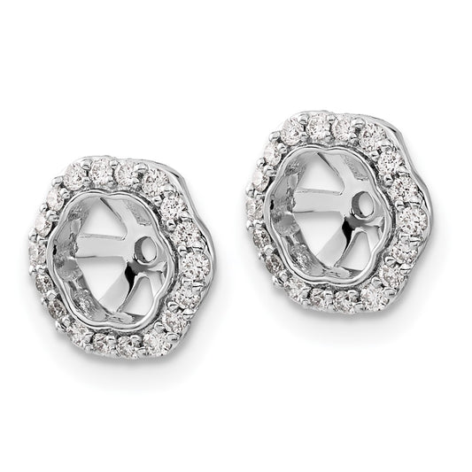 14k White Gold 1/4 carat Lab Grown Diamond VS/SI+ G+ with 5 mm Opening Earring Jackets