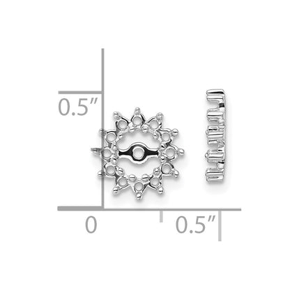 10k White Gold Holds 24-1.7mm Round Diamonds Earring Jacket Mountings