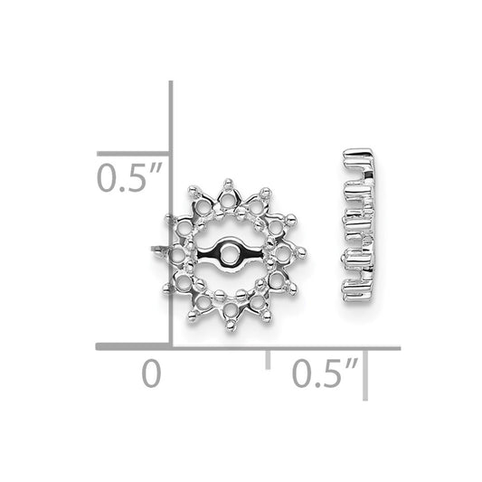 10k White Gold Holds 24-1.7mm Round Diamonds Earring Jacket Mountings