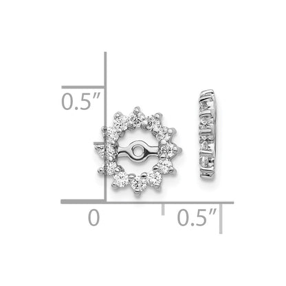 10k White Gold 1/2 carat AA Diamond 5.00mm Opening Round Earring Jackets