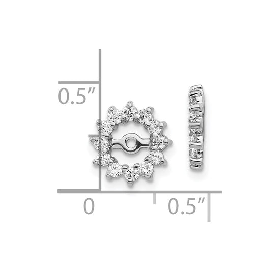 10k White Gold 1/2 carat AA Diamond 5.00mm Opening Round Earring Jackets