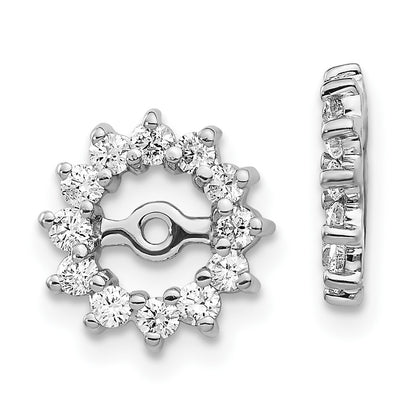 10k White Gold 1/2 carat AA Diamond 5.00mm Opening Round Earring Jackets