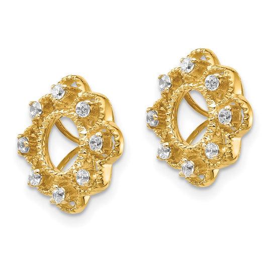 14k 1/4 carat Lab Grown Diamond VS/SI+ G+ with 4.4 mm Earring Jacket
