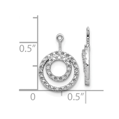 10k White Gold Diamond Double Circle Dangle Earring Jackets
