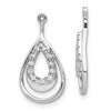 10k White Gold 1/15 carat Diamond Double Teardrop Dangle Earring Jackets