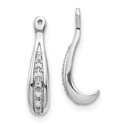 14k White Gold 1/20 carat Lab Grown Diamond VS/SI+ G+ Dangle Earring Jackets