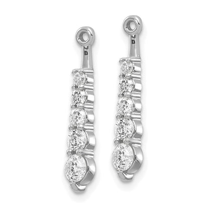 14k White Gold 5/8 carat Lab Grown Diamond VS/SI+ G+ Dangle Earring Jackets