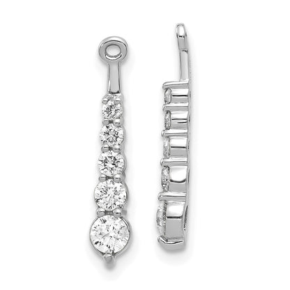 14k White Gold 5/8 carat Lab Grown Diamond VS/SI+ G+ Dangle Earring Jackets