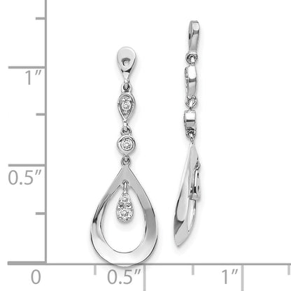 10k White Gold 1/8 carat Diamond Teardrop Dangle Earring Jackets