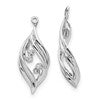 14k White Gold .03 carat Lab Grown Diamond VS/SI+ G+ Twisted Dangle Earring Jackets