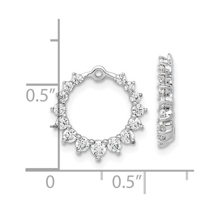 14k White Gold 1 1/2 carat Lab Grown Diamond VS/SI+ G+ Circle Earring Jackets
