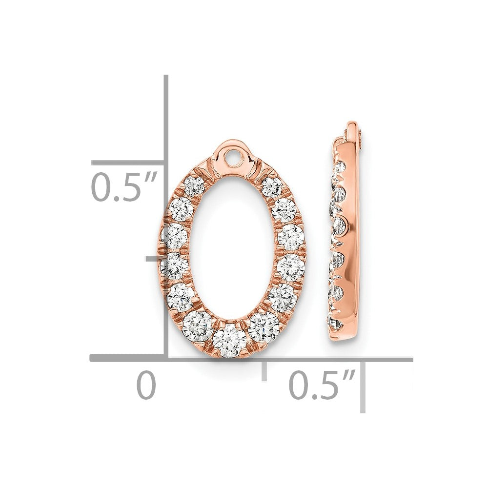 14k Rose Gold 1 1/3 carat Lab Grown Diamond VS/SI+ G+ Oval Earring Jackets