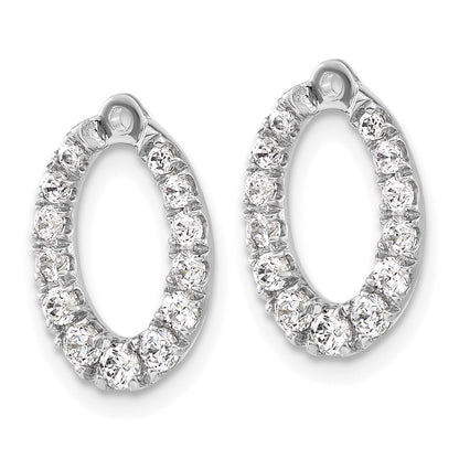 14k White Gold 1 1/3 carat Lab Grown Diamond VS/SI+ G+ Oval Earring Jackets