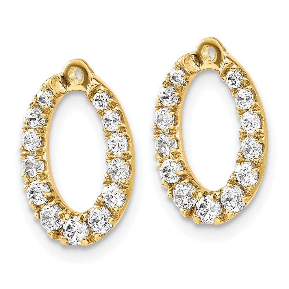 14k 1 1/3 carat Lab Grown Diamond VS/SI+ G+ Oval Earring Jackets