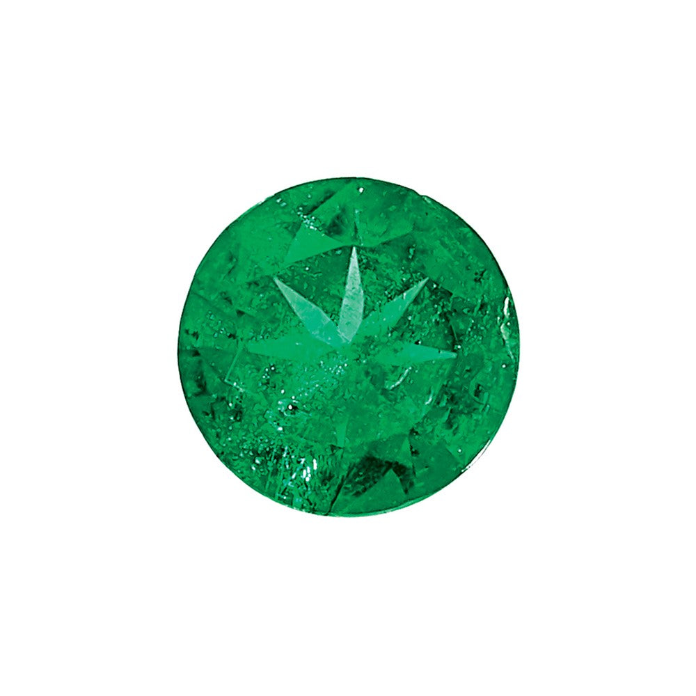 2.5mm Round Diamond-cut Emerald AAA Quality