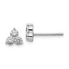 True Origin 14K White Gold 1/2 carat Lab Grown Diamond VS+ F+ Complete Three Stone Post Stud Earrings