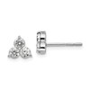 True Origin 14K White Gold 3/4 carat Lab Grown Diamond VS+ F+ Complete Three Stone Post Stud Earrings