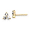True Origin 14K Yellow Gold 3/4 carat Lab Grown Diamond VS+ F+ Complete Three Stone Post Stud Earrings