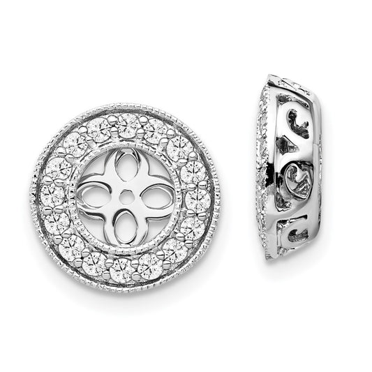 True Origin 14K White Gold 1/2 carat Lab Grown Diamond VS+ F+ for 5-5.5mm Studs Complete Earring Jackets