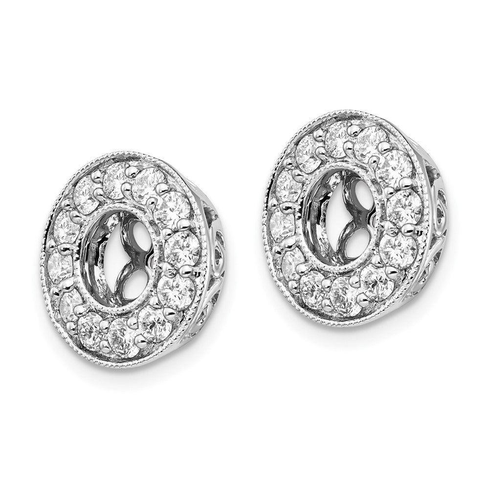 True Origin 14K White Gold 1 carat Lab Grown Diamond VS+ F+ for 5-5.5mm Studs Complete Earring Jackets