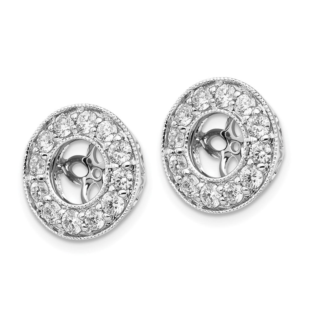 True Origin 14K White Gold 1 carat Lab Grown Diamond VS+ F+ for 5.5-6mm Studs Complete Earring Jackets
