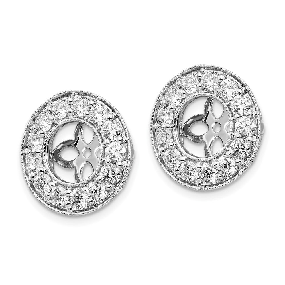True Origin 14K White Gold 1 1/4 carat Lab Grown Diamond VS+ F+ for 6-6.5mm Studs Complete Earring Jackets