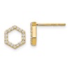 True Origin 14K Yellow Gold 1/5 carat Lab Grown Diamond VS+ F+ Complete Hexagon Post Earrings