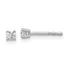 14k White Gold 1/10 carat Lab Grown Diamond VS+ F+ Round Complete Four Prong Heavyweight Stud Earrings