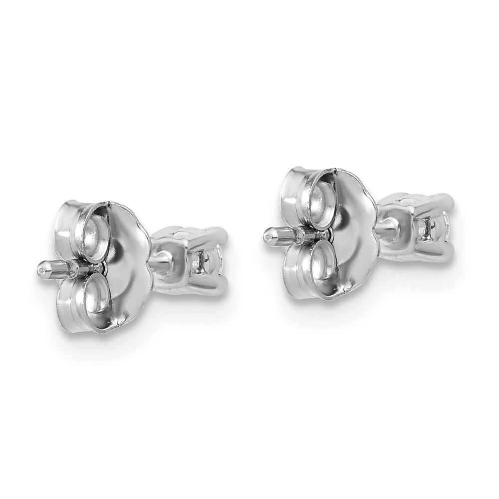 14k White Gold 1/6 carat Lab Grown Diamond VS+ F+ Round Complete Four Prong Heavyweight Stud Earrings