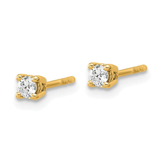 14k 1/6 carat Lab Grown Diamond VS+ F+ Round Complete Four Prong Heavyweight Stud Earrings