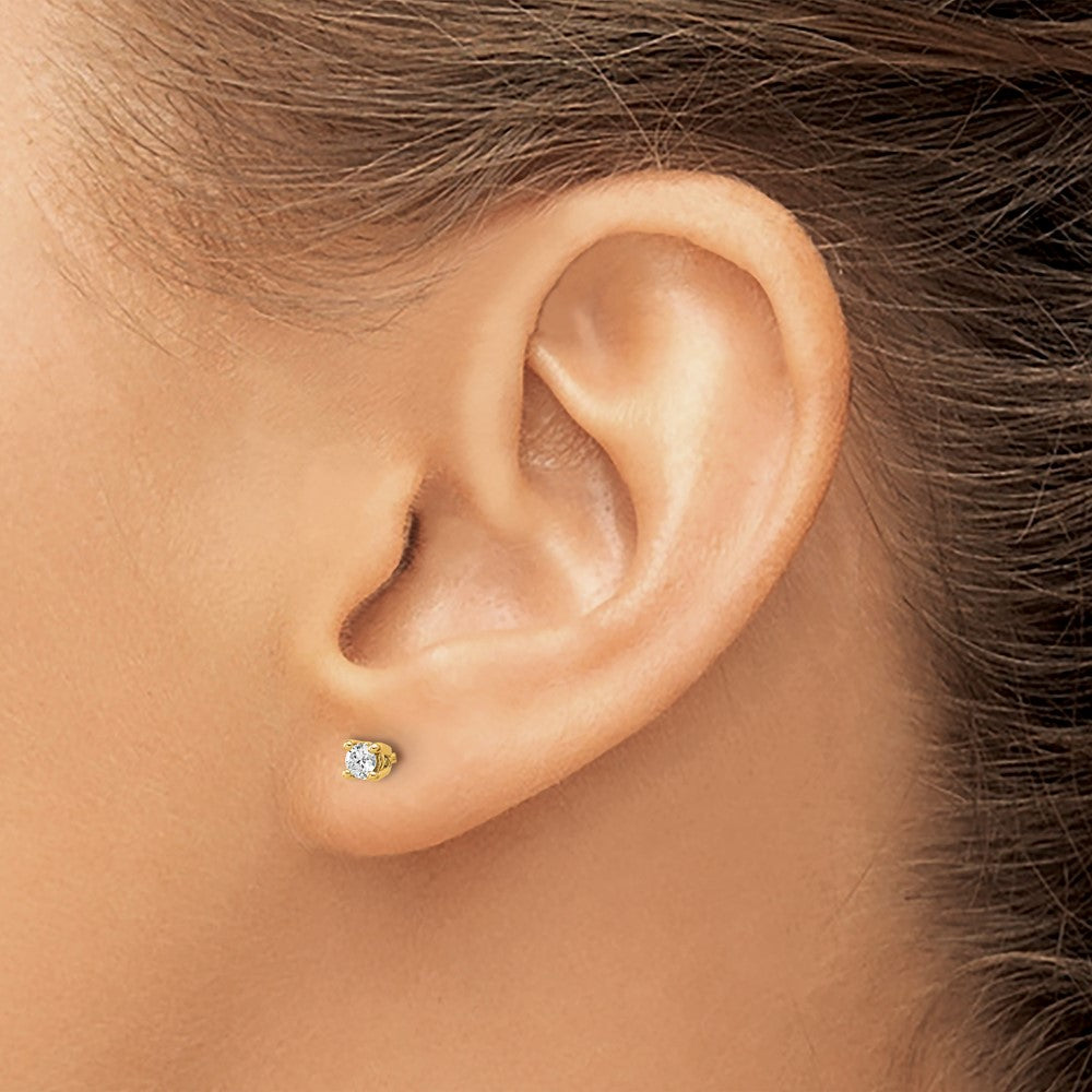 14k 1/6 carat Lab Grown Diamond VS/SI+ G+ Round Complete Four Prong Heavyweight Stud Earrings