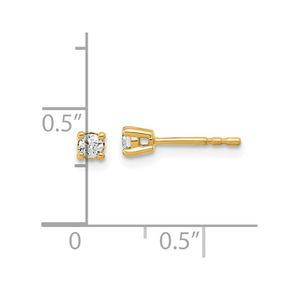 14k 1/6 carat Lab Grown Diamond VS+ F+ Round Complete Four Prong Heavyweight Stud Earrings